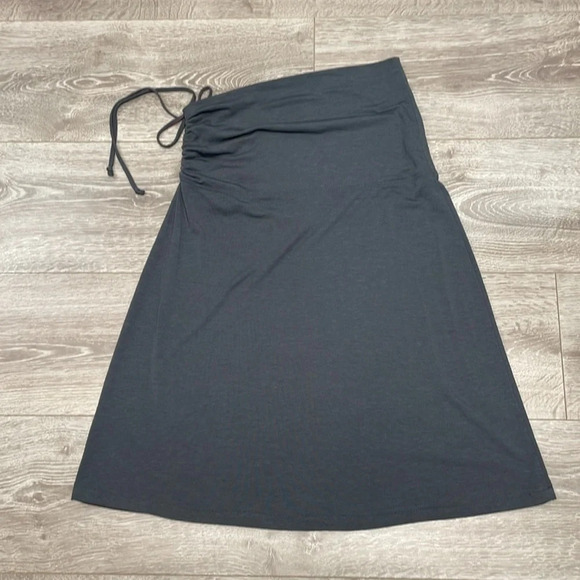 Athleta Gray Drawstring Cinch Waist Midi Skirt M - Picture 4 of 10